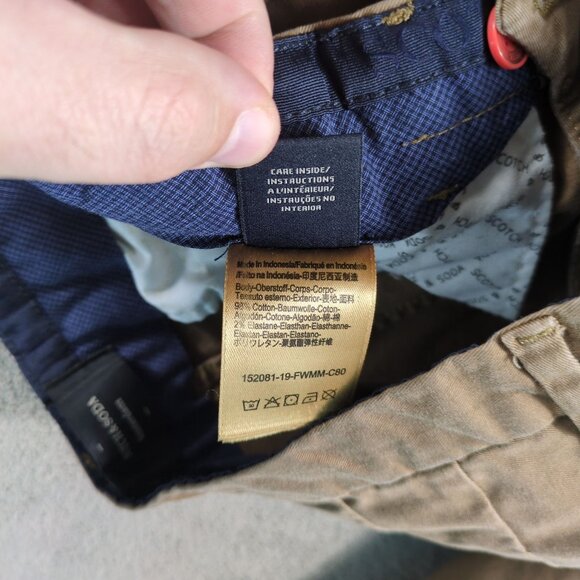 Scotch & Soda Mott Chino Pants Men W29 L32 Slim Fit Stretch Khaki Brown - Picture 7 of 12